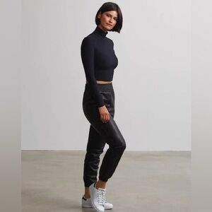 Commando Black Relaxed Fit Joggers with Elastic Waistband